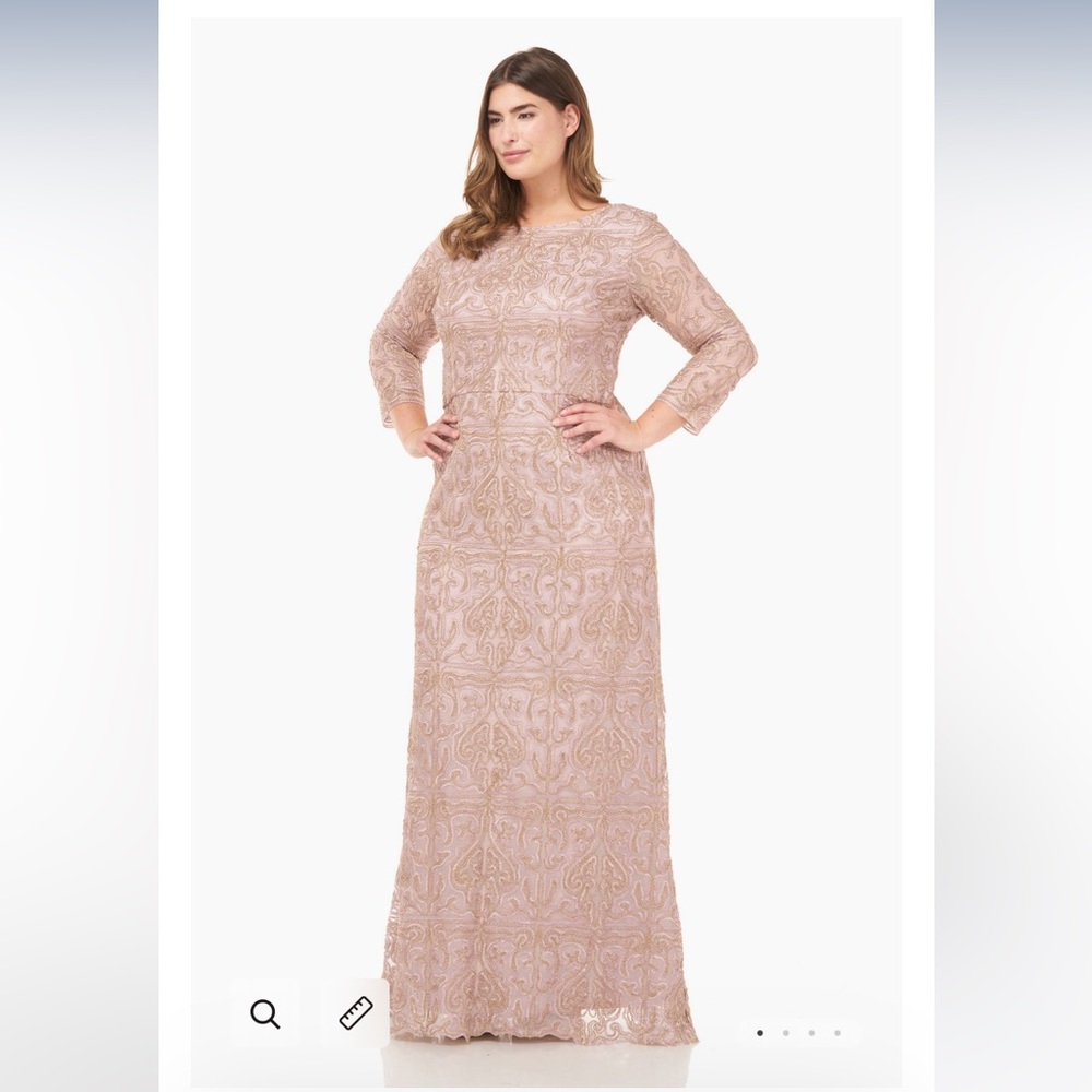 JS GROUP FORMAL WOMENS DRESS SIZE 16W COLOR MAPLE SURGAR RETAIL $367